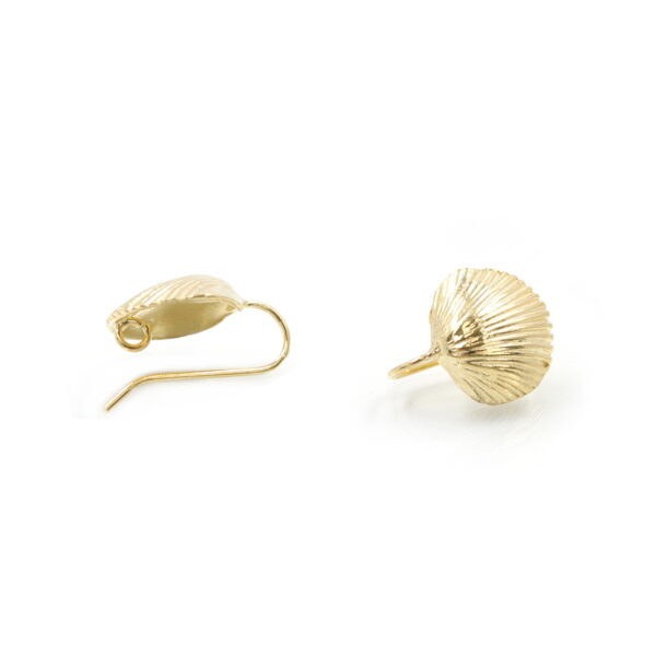 Argento 925‰ orecchini conchiglia 18x16mm con gancio – Dorati