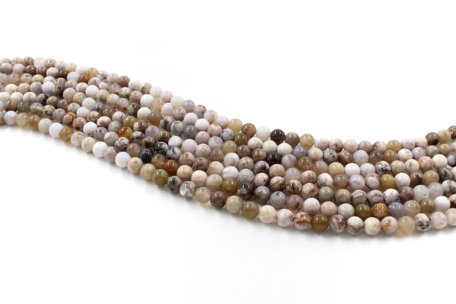 Agata Smokey Moss fili tondi 6mm a 8mm