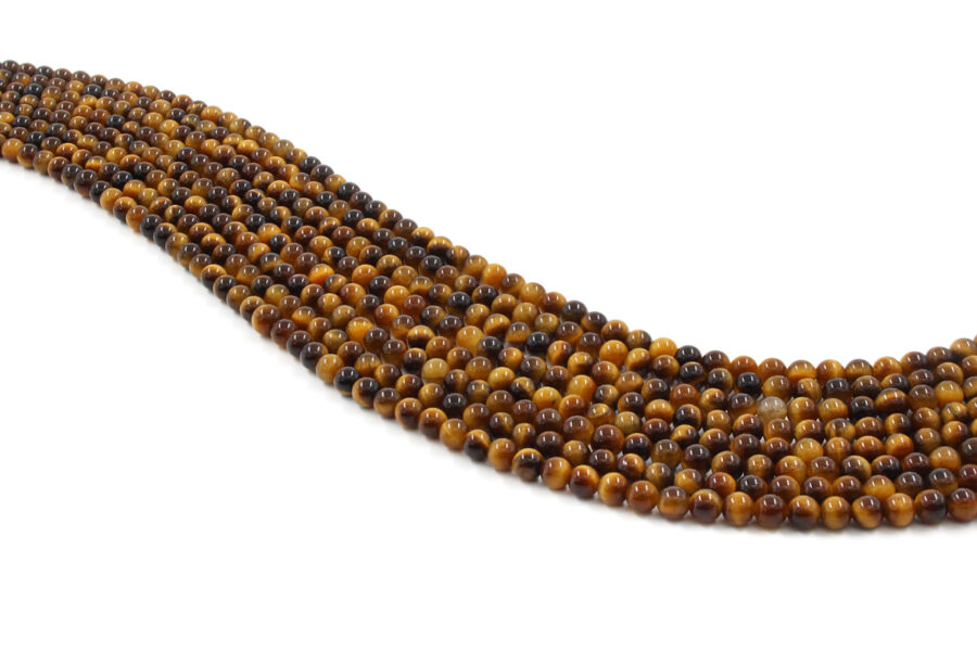Occhio di Tigre fili tondi 8mm - <strong>Foro 2,5mm</strong>