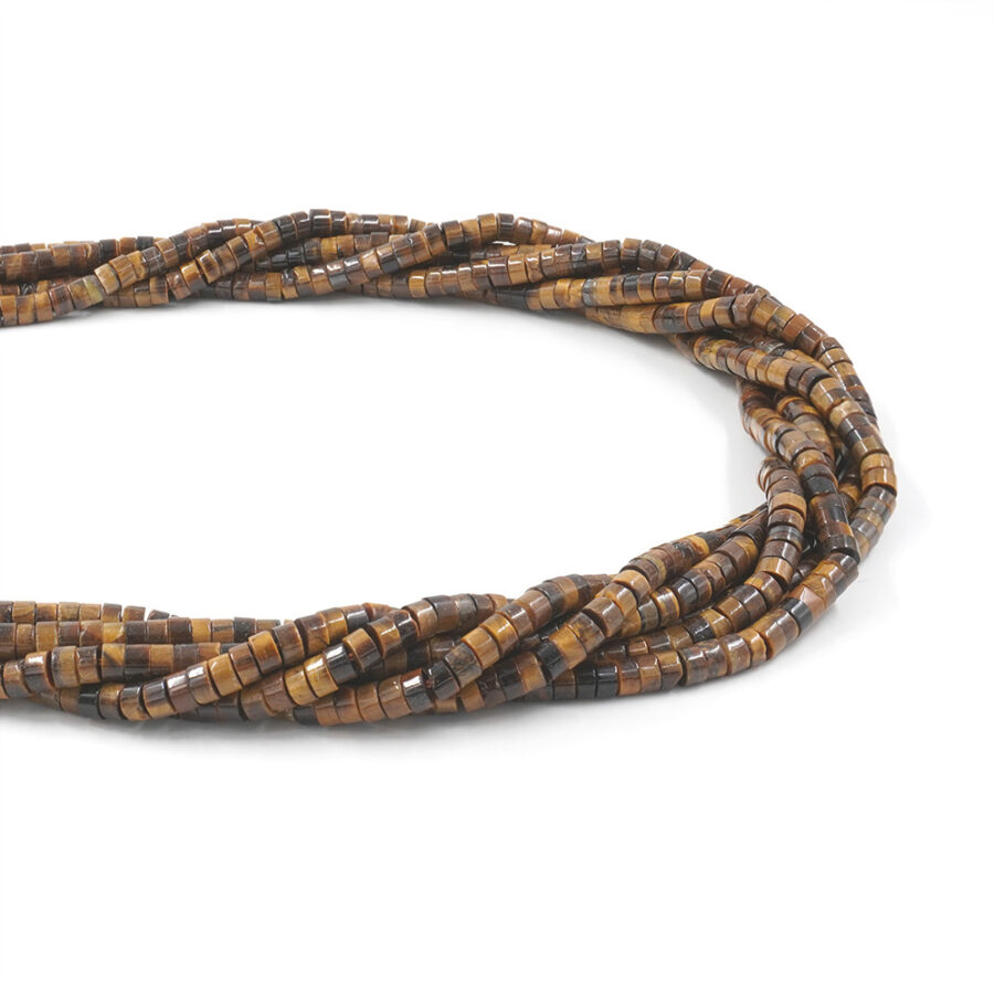 Occhio di tigre fili rondelle 4x2mm
