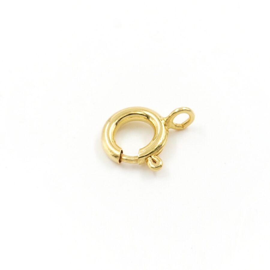 Argento 925 chiusura tonda anello a molla da 6mm a 10mm – Dorato