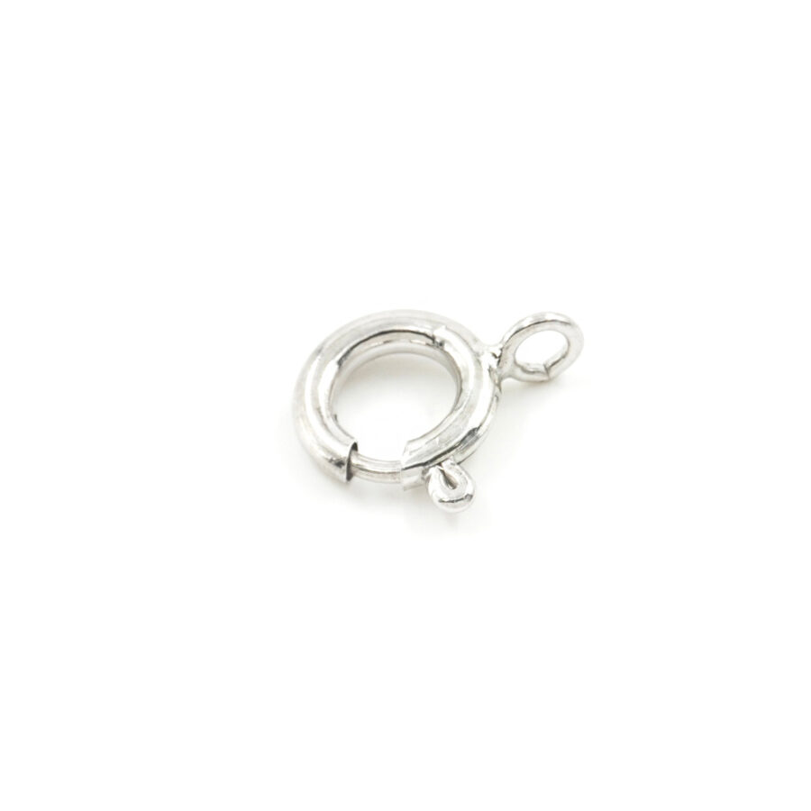 Argento 925 chiusura tonda anello a molla da 6mm a 10mm – Rodiato