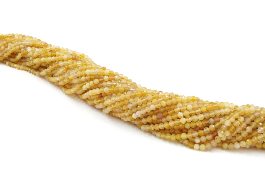 Opale giallo fili round sfaccettati 4mm - immagine 2
