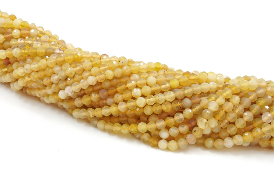 Opale giallo fili round sfaccettati 4mm