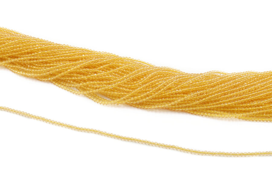 Zirconi fili round sfaccettati 2mm - Giallo