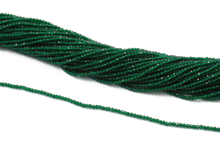 Zirconi fili round sfaccettati 2mm - Verde Scuro