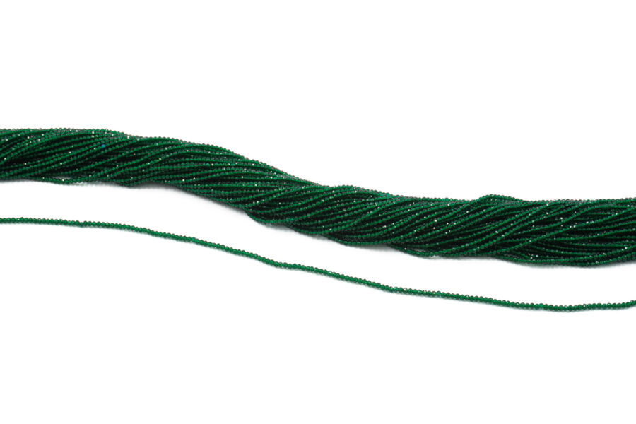 Zirconi fili round sfaccettati 2mm - Verde Scuro - immagine 2