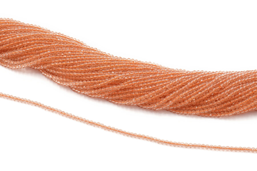 Zirconi fili round sfaccettati 2mm - Arancio