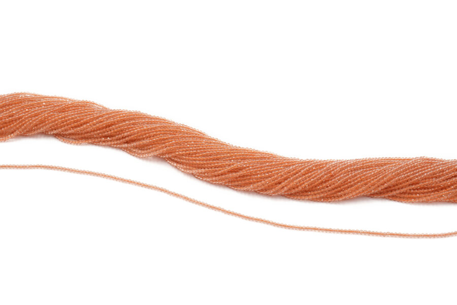 Zirconi fili round sfaccettati 2mm - Arancio - immagine 2