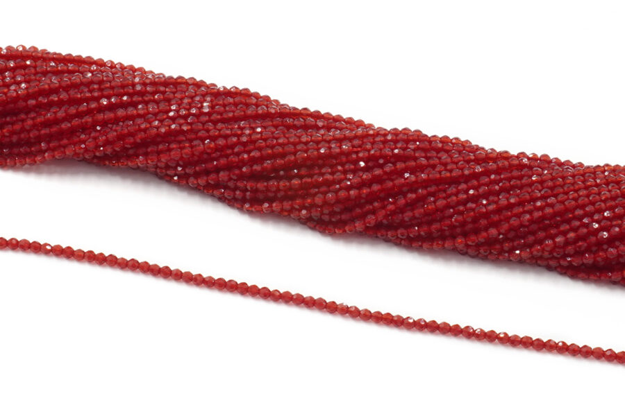 Zirconi fili round sfaccettati 2mm - Rosso