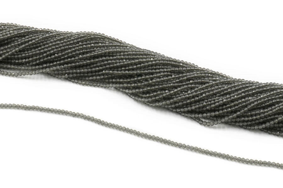 Zirconi fili round sfaccettati 2mm - Grigio