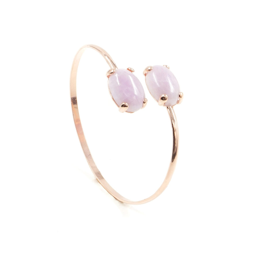 Bracciale rigido in argento 925 con kunzite – Rosato