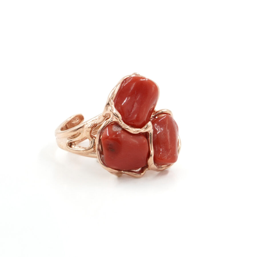 Anello in argento 925 con corallo – Rosato - immagine 2