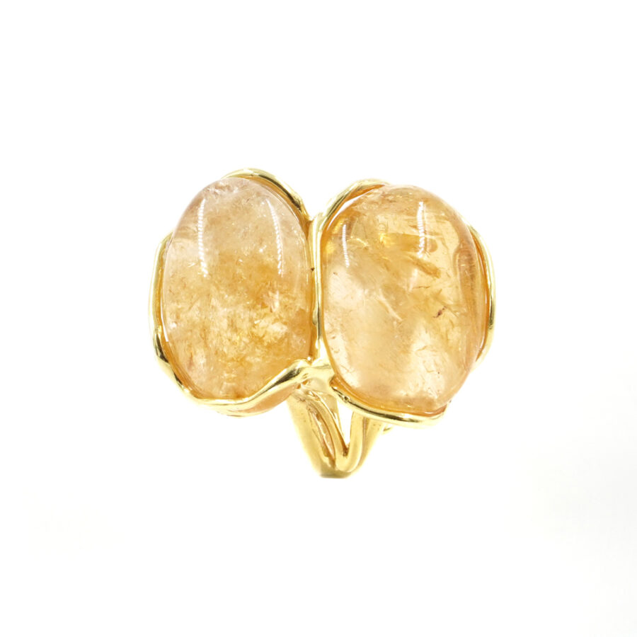 Anello in argento 925 con quarzo citrino – Dorato - immagine 2
