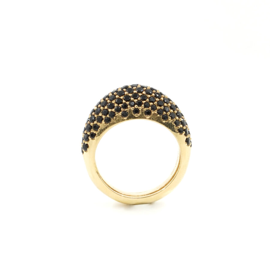 Anello in argento 925 con zirconi neri – Dorato - immagine 2