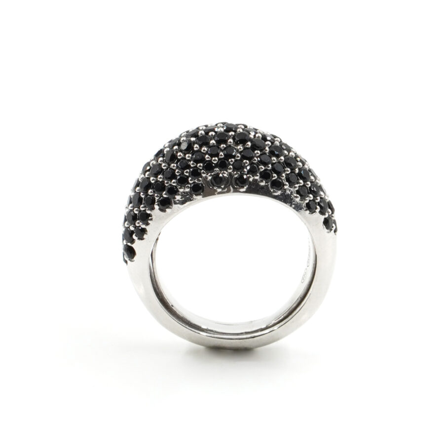 Anello in argento 925 con zirconi neri – Rodiato - immagine 2