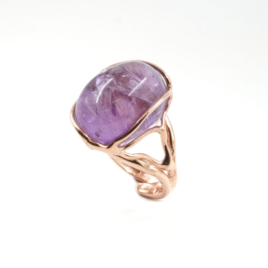 Anello in argento 925 con ametista lavanda – Rosato