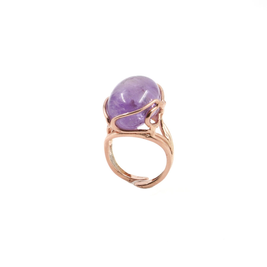 Anello in argento 925 con ametista lavanda – Rosato - immagine 2