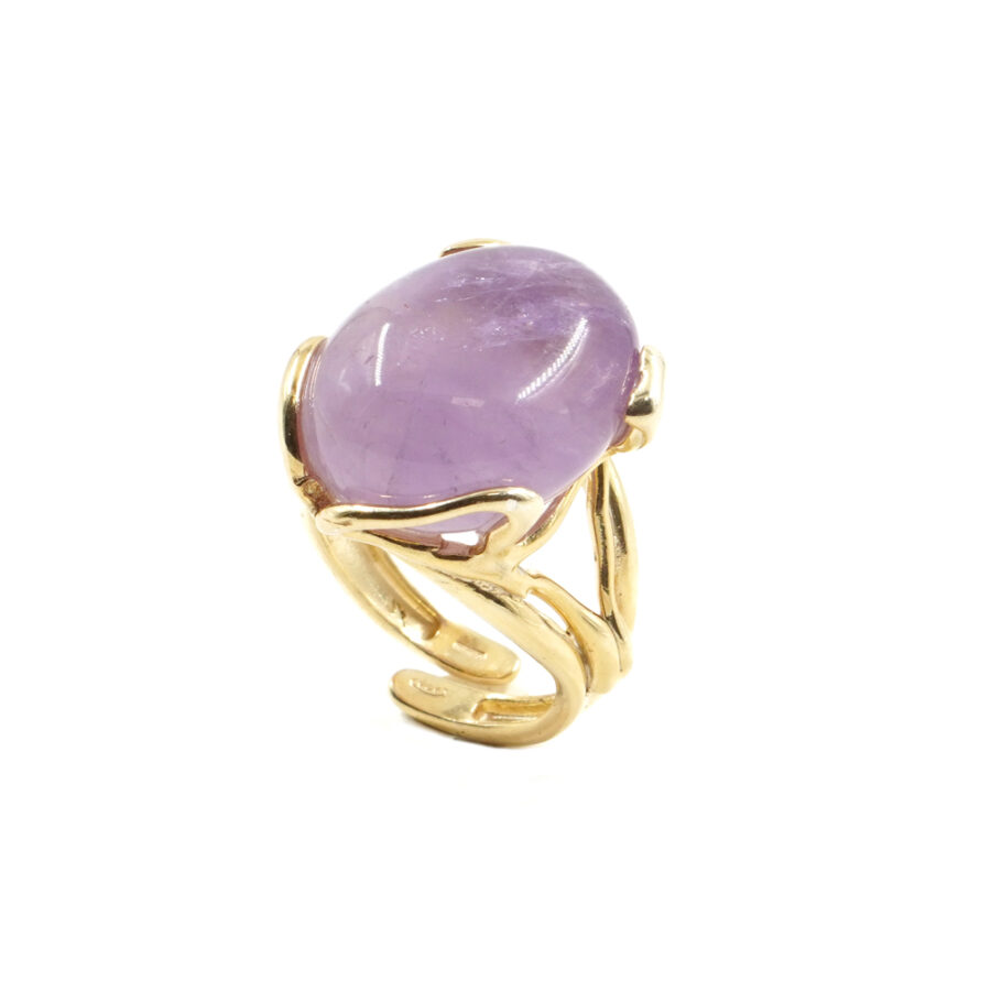 Anello in argento 925 con ametista lavanda – Dorato