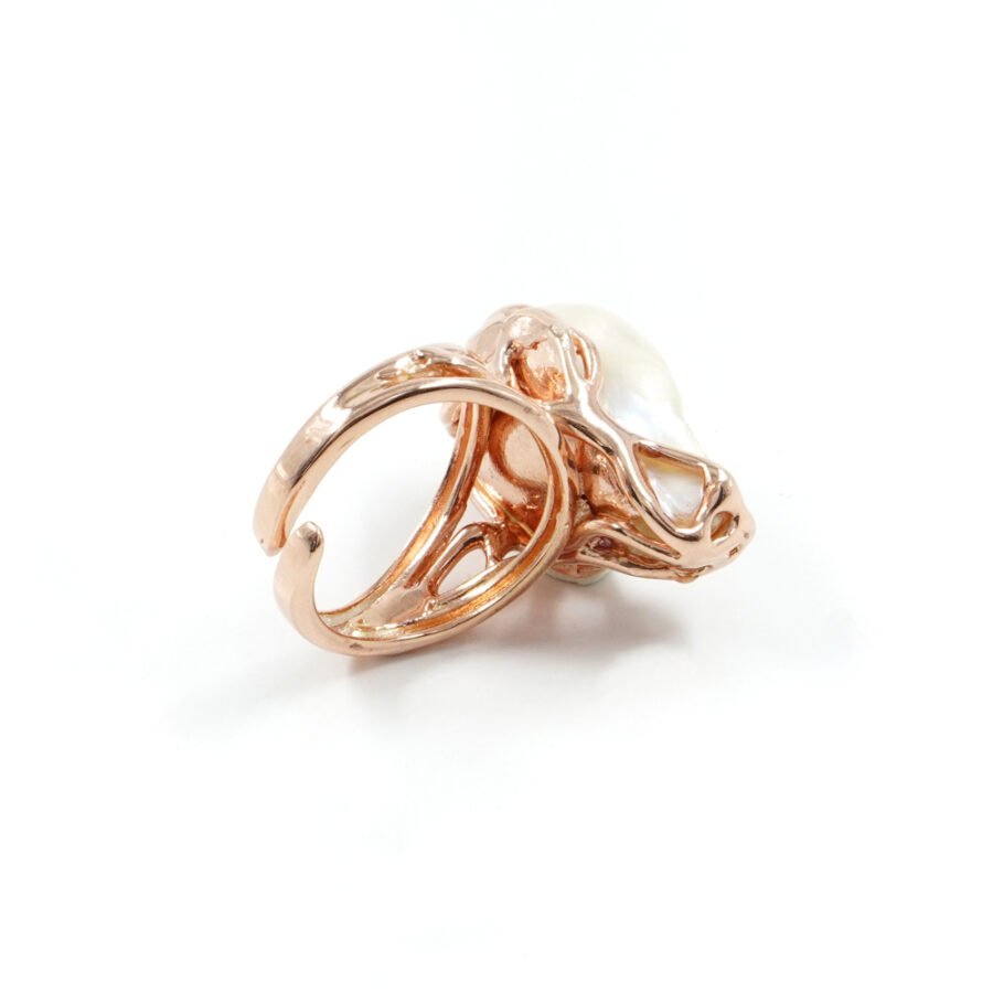 Anello in argento 925 con perla barocca – Rosato - immagine 2