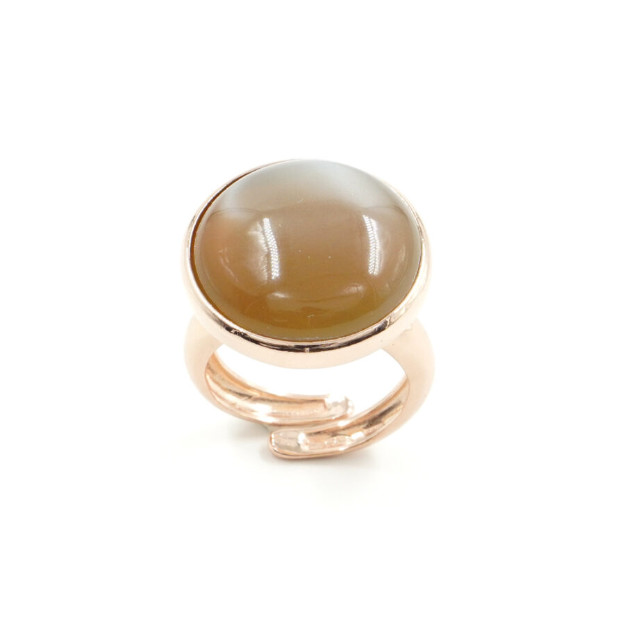 Anello in argento 925 con pietra di luna – Rosato - immagine 4