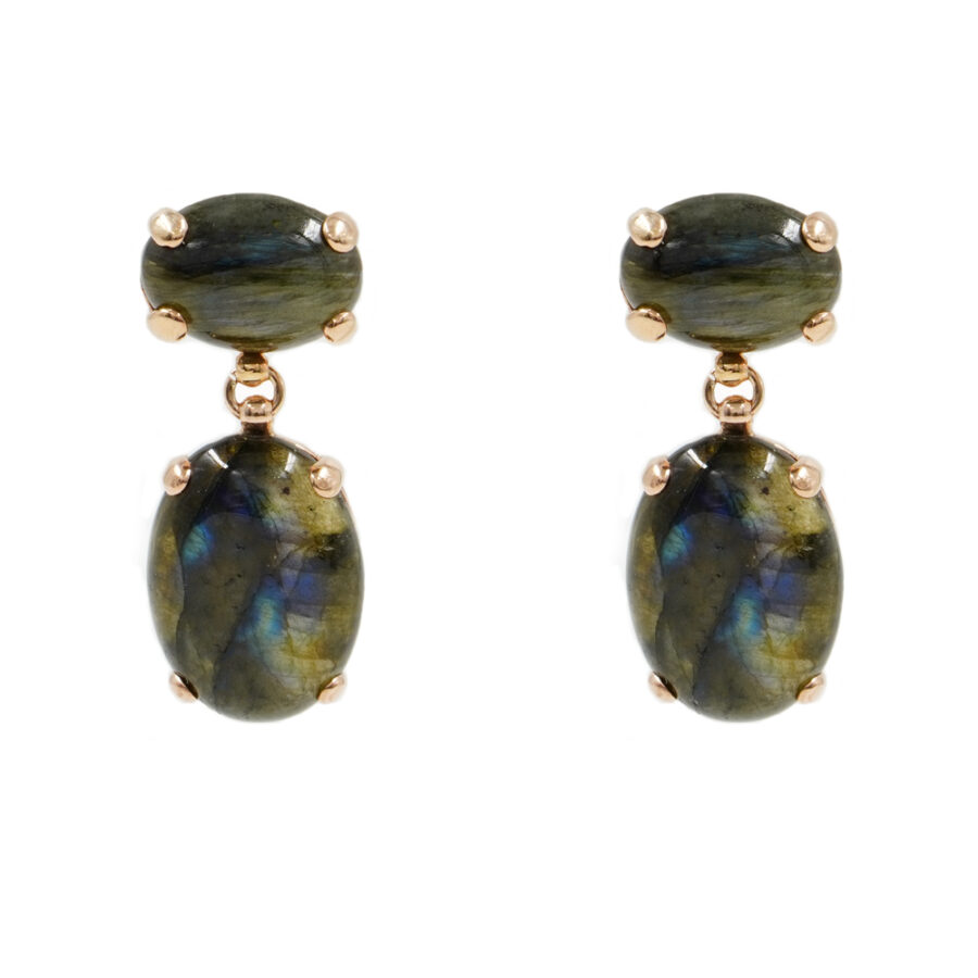 Orecchini in argento 925 con labradorite – Rosato
