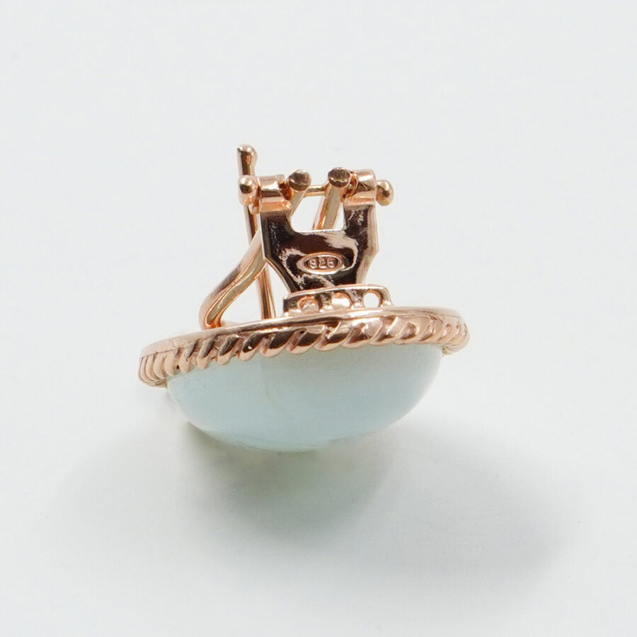 Orecchini in argento 925 con acquamarina - Rosato - immagine 2