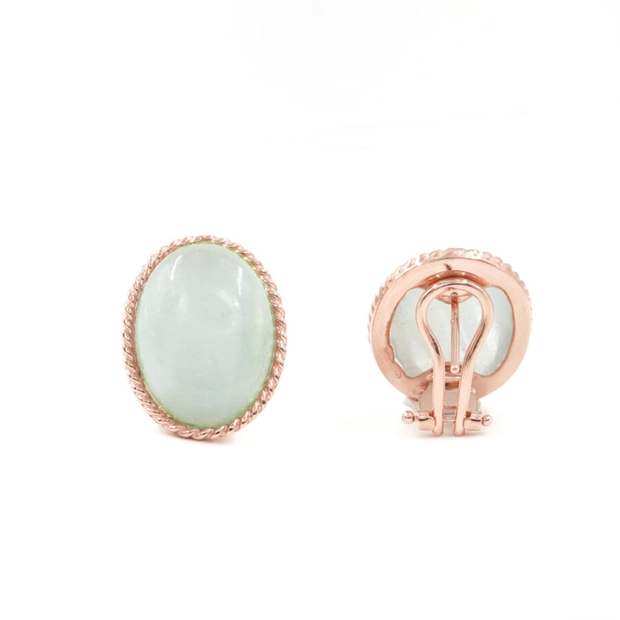 Orecchini in argento 925 con acquamarina - Rosato