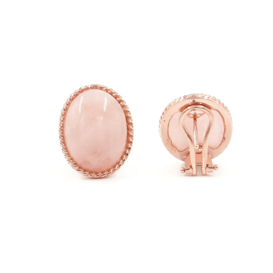 Orecchini in argento 925 con morganite - Rosato
