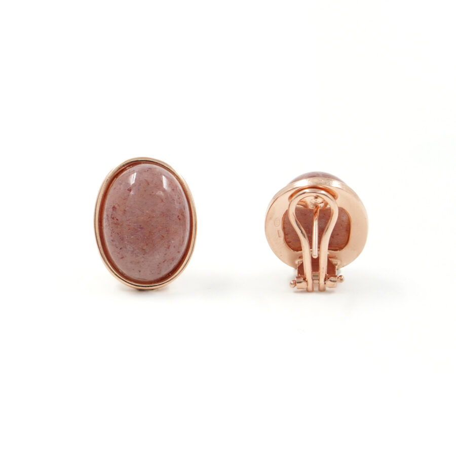 Orecchini in argento 925 con pietra di Luna rosa – Rosato