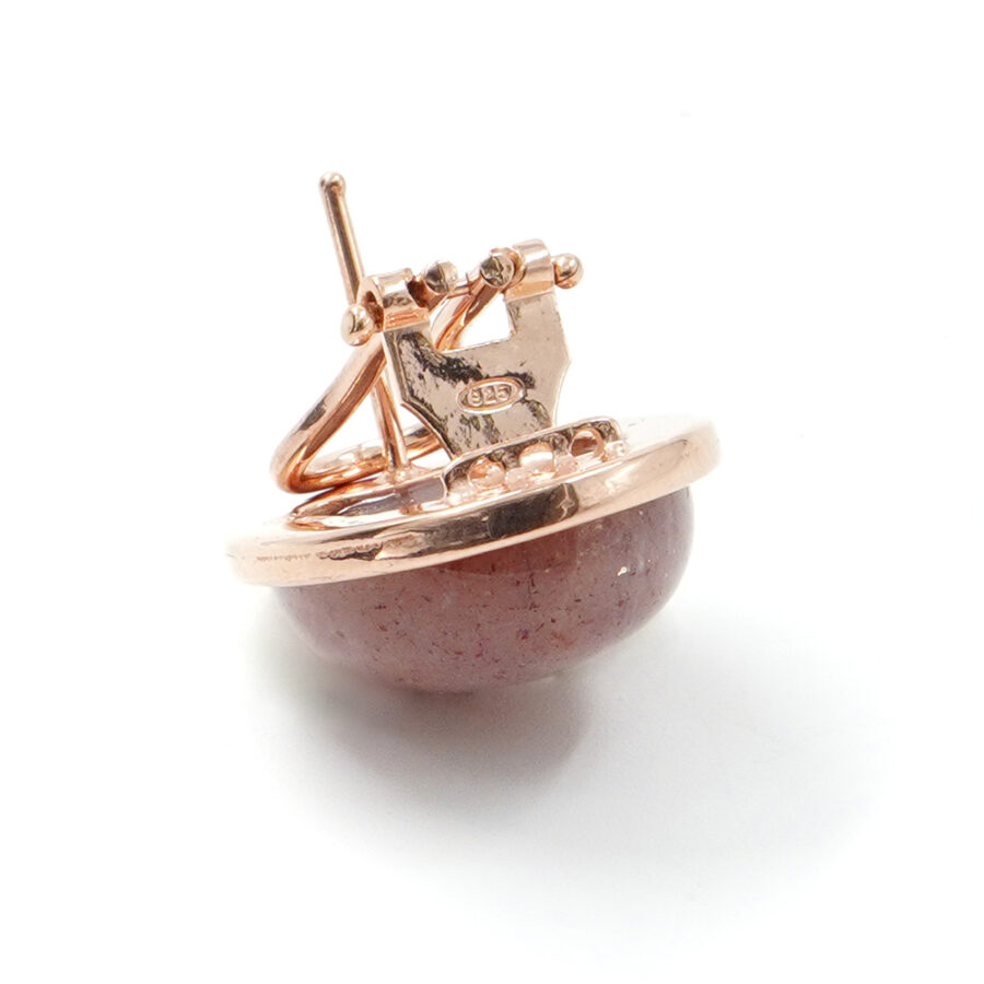 Orecchini in argento 925 con pietra di Luna rosa – Rosato - immagine 2