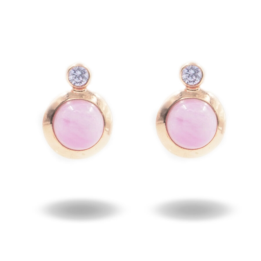 Orecchini in argento 925 con kunzite e zircone – Rosato