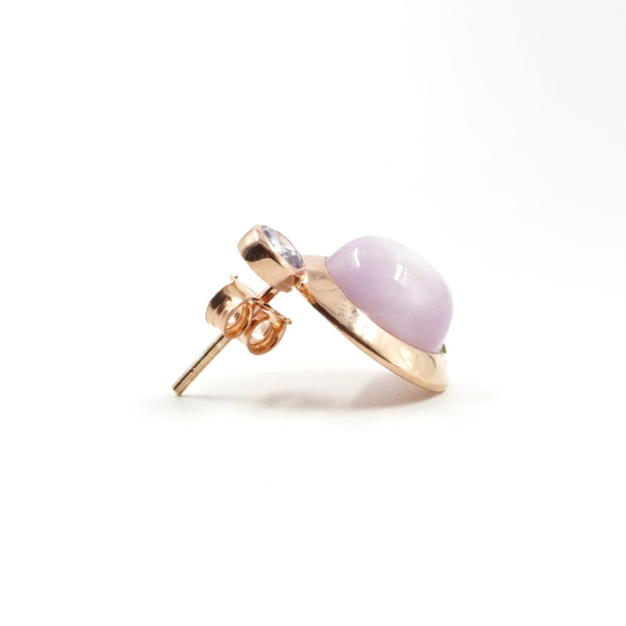 Orecchini in argento 925 con kunzite e zircone – Rosato - immagine 2