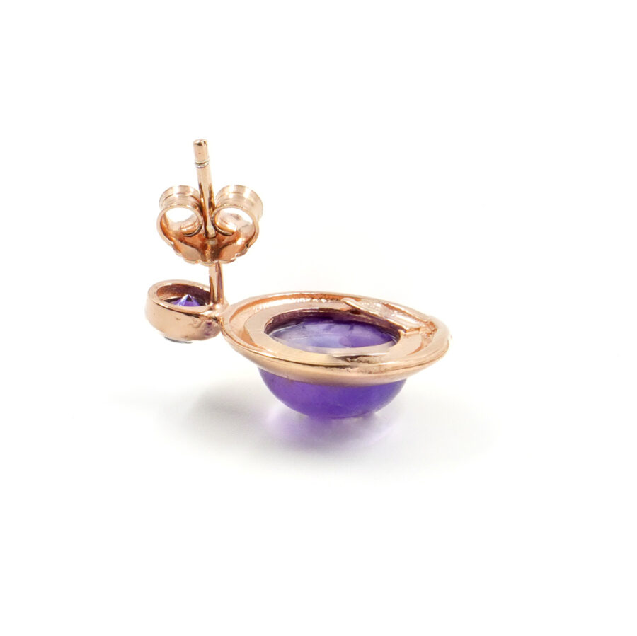 Orecchini in argento 925 con ametista e zircone – Rosato - immagine 2