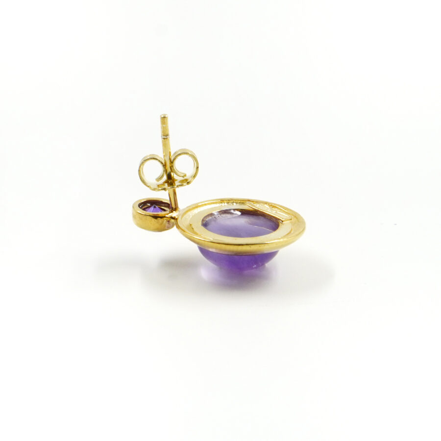 Orecchini in argento 925 con ametista e zircone – Dorato - immagine 2