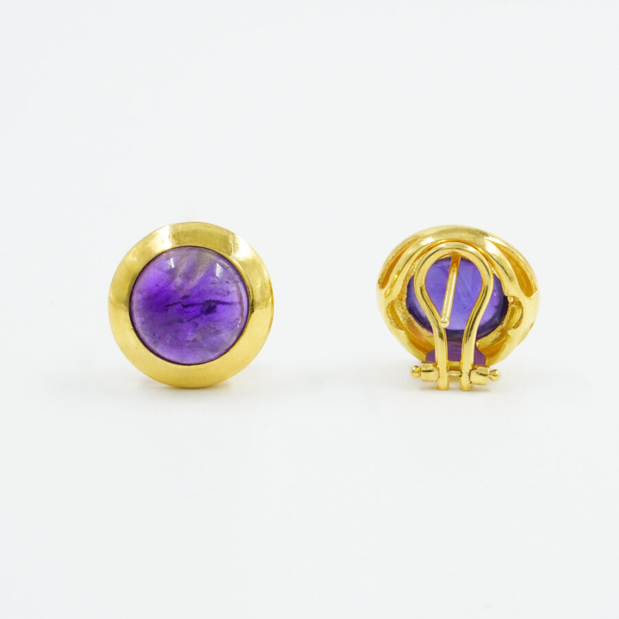 Orecchini in argento 925 con ametista – Dorato