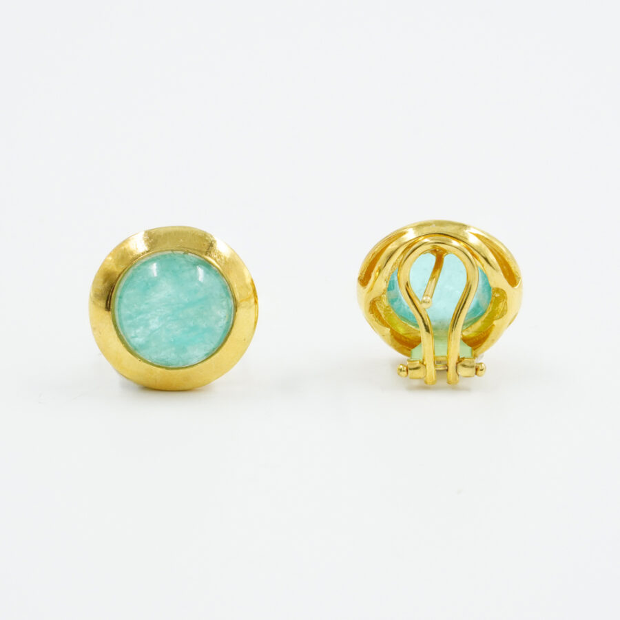 Orecchini in argento 925 con cristallo verde – Dorato