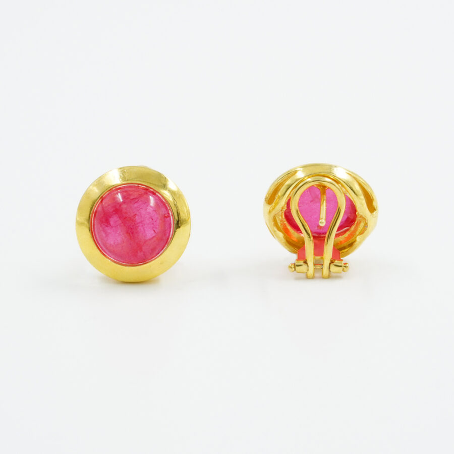 Orecchini in argento 925 con cristallo rosso – Dorato