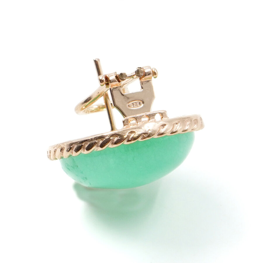 Orecchini in argento 925 con quarzo spugna verde – Rosato - immagine 2