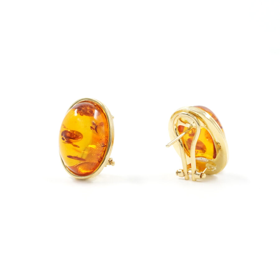 Orecchini in argento 925 con ambra - Dorato