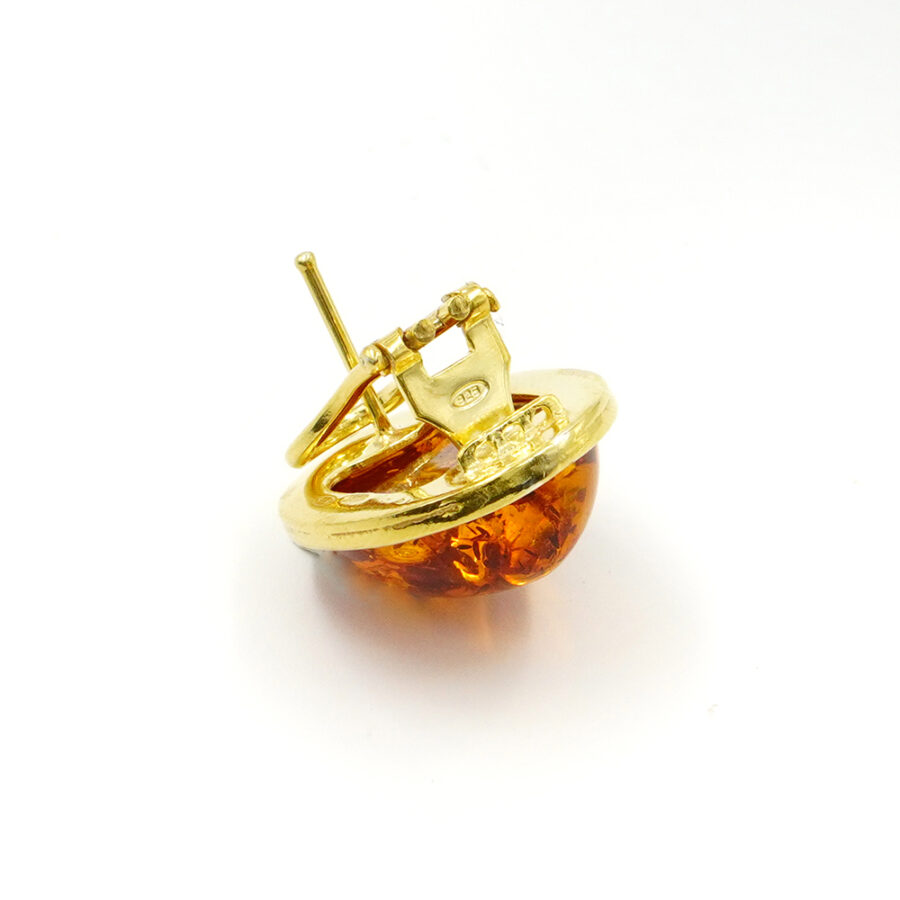Orecchini in argento 925 con ambra - Dorato - immagine 2