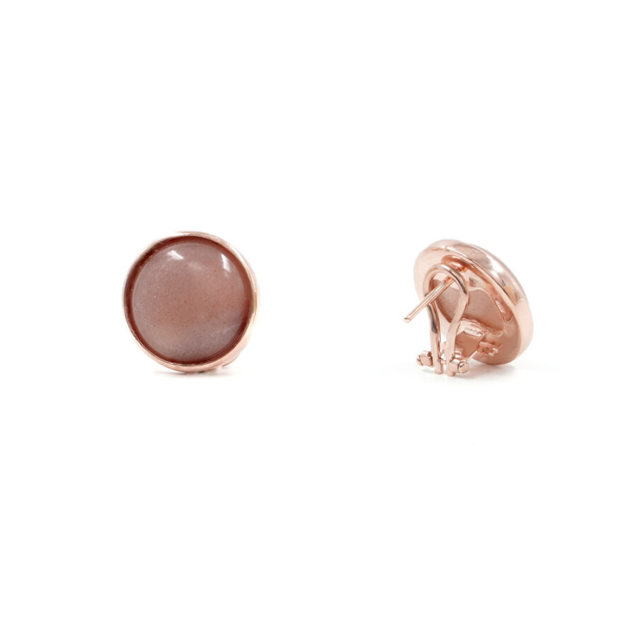 Orecchini in argento 925 con pietra di Luna rosa – Rosato - immagine 3