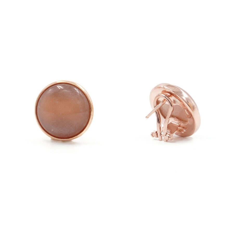 Orecchini in argento 925 con pietra di Luna rosa – Rosato
