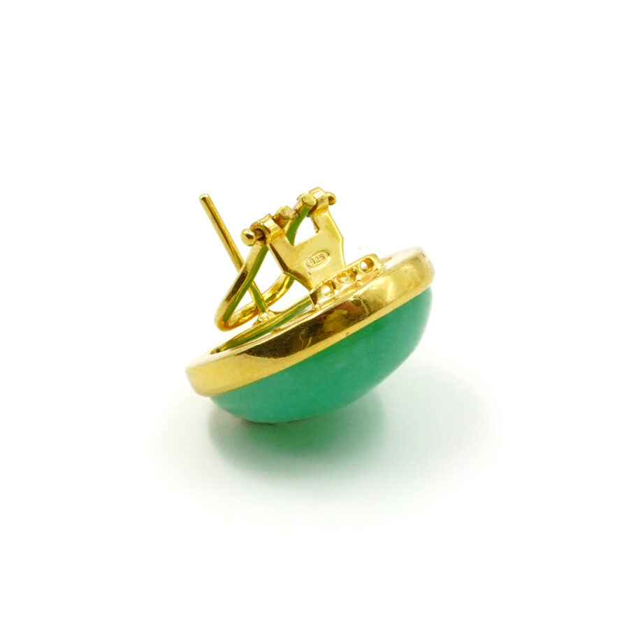 Orecchini in argento 925 con quarzo spugna verde – Dorato - immagine 2