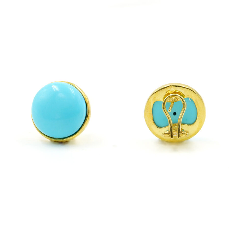 Orecchini in argento 925 con pasta di turchese – Dorato