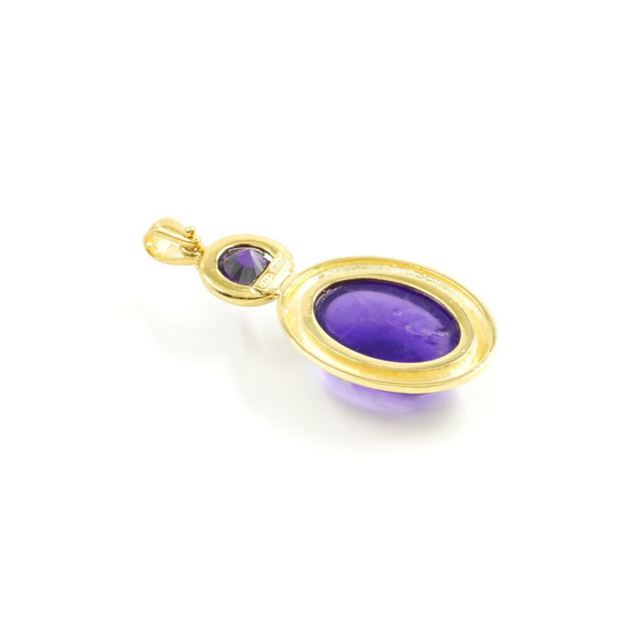 Pendente in argento 925 con ametista e zircone – Dorato - immagine 2