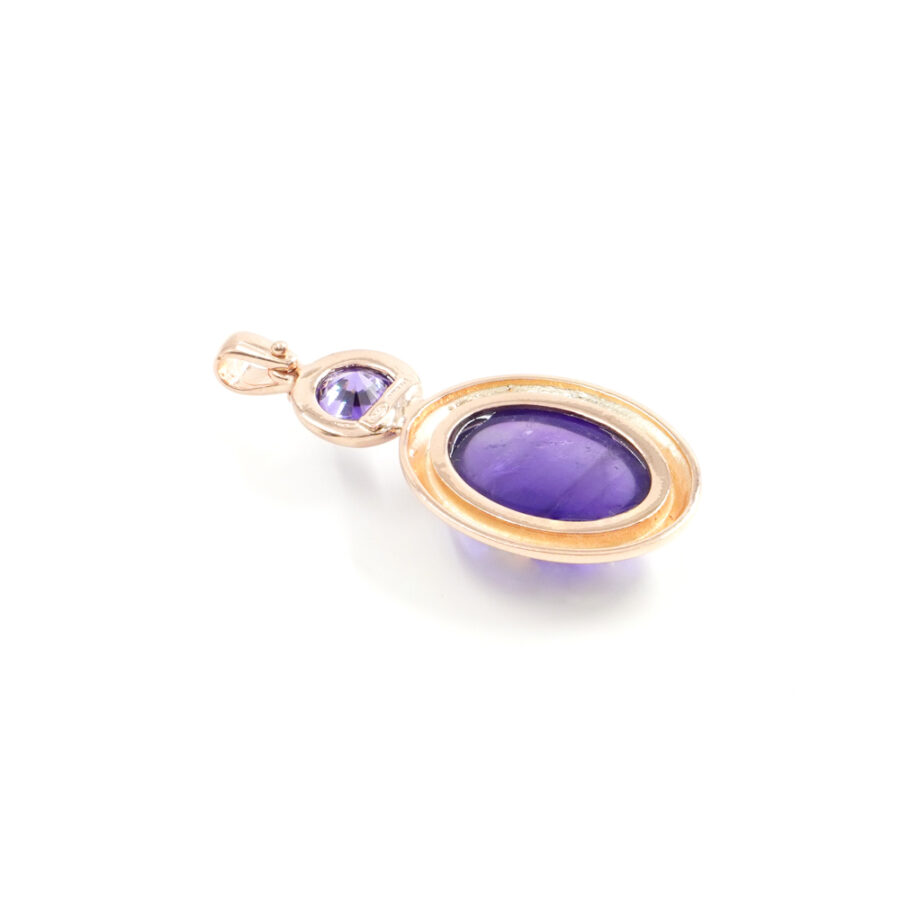 Pendente in argento 925 con ametista e zircone – Rosato - immagine 2