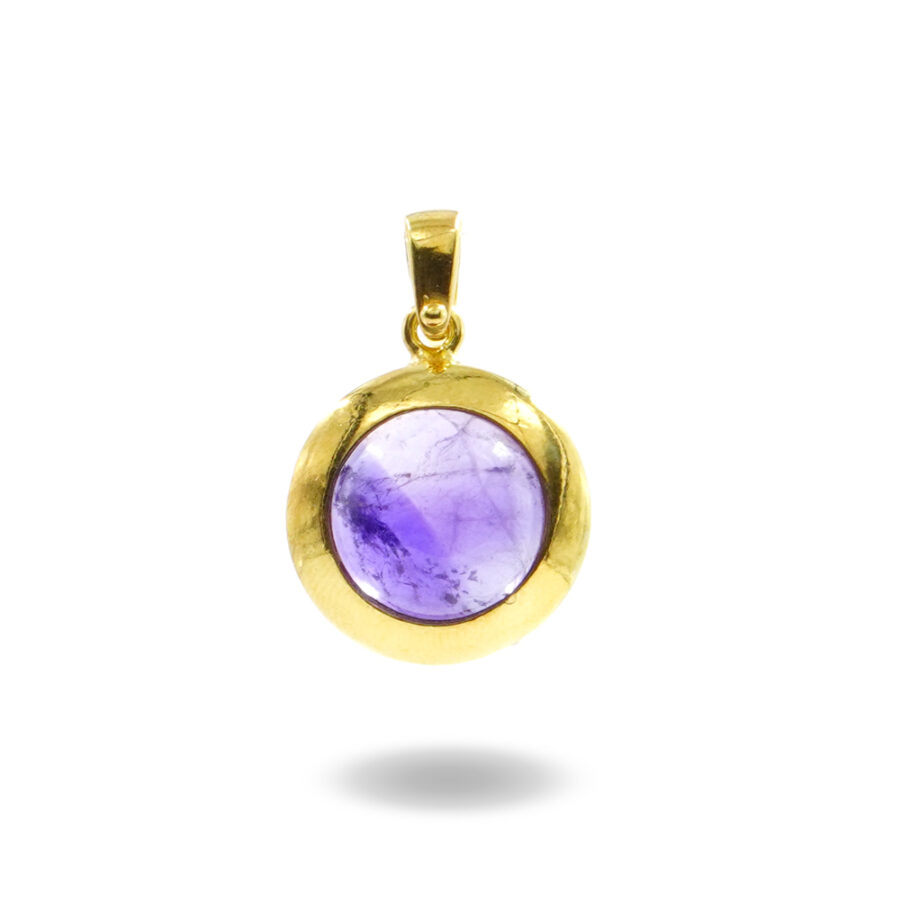 Pendente in argento 925 con ametista – Dorato - immagine 2
