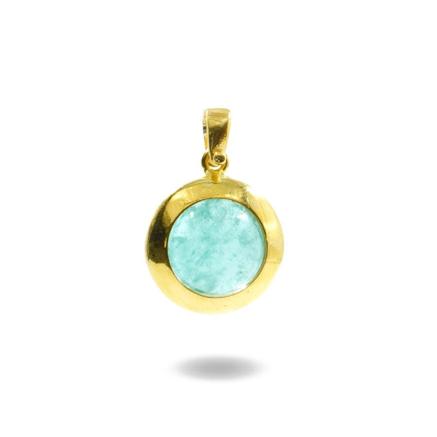 Pendente in argento 925 con cristallo verde – Dorato