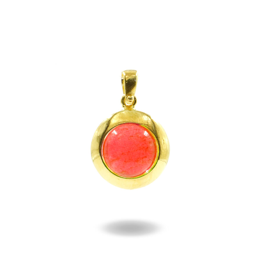 Pendente in argento 925 con cristallo rosso – Dorato